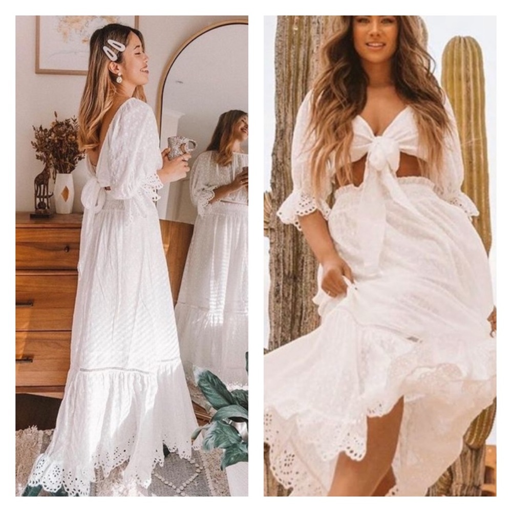 Spell & The Gypsy Co. White Chain skirt & top NWT